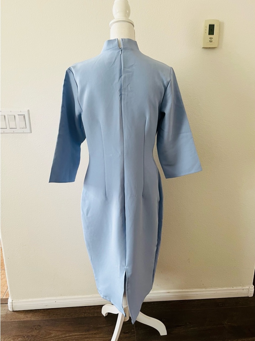 STYLEWE Pastel Blue Tie-Neck Midi Dress - Picture 4 of 10
